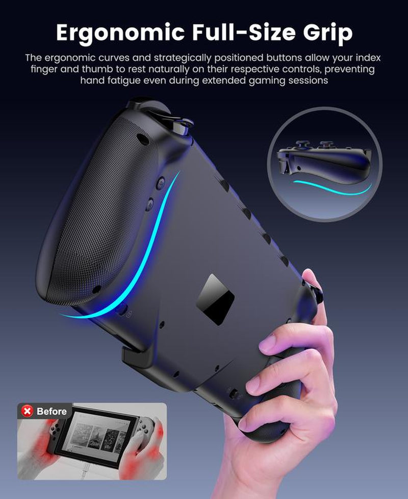 ESYWEN Switch 2 Controller - Hall Effect Joystick - One Piece Switch Joypad Replacement to Switch 2 Pro Controller'S Feel, with 9 RGB Lighting, Turbo, Macro, Keylinker App