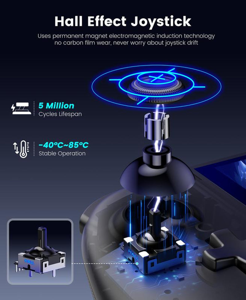 ESYWEN Switch 2 Controller - Hall Effect Joystick - One Piece Switch Joypad Replacement to Switch 2 Pro Controller'S Feel, with 9 RGB Lighting, Turbo, Macro, Keylinker App