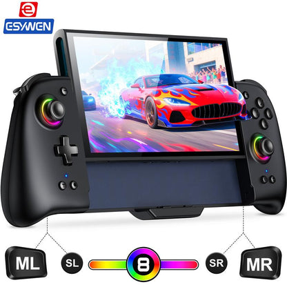 ESYWEN Switch 2 Controller - Hall Effect Joystick - One Piece Switch Joypad Replacement to Switch 2 Pro Controller'S Feel, with 9 RGB Lighting, Turbo, Macro, Keylinker App